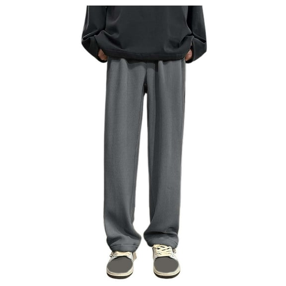 oqasdz Mens Pants Drawstring Elastic Waist Loose Straight Leg Corduroy Pants with Pockets Warm Comfortable Casual Outdoor Pant