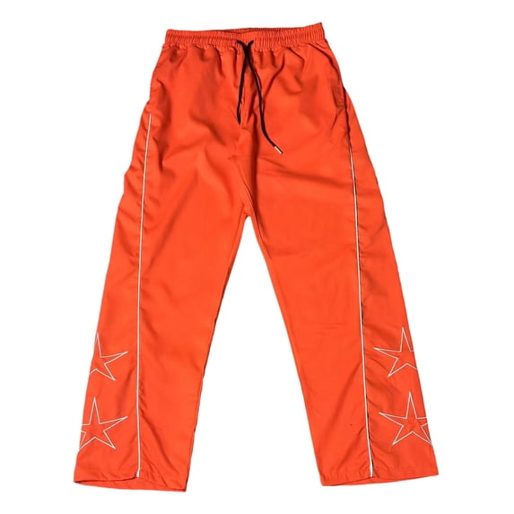 oqasdz Mens Pants Elastic Waist Spring Fall Star Embroidered Oversizxed Sweat Pants Sports Activities Casual Comfort Soft Outwear