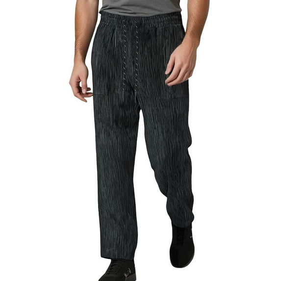 oqasdz Mens Pants Fashion Corduroy Solid Color Loose Straight Leg Casual Comfort Pants Trousers