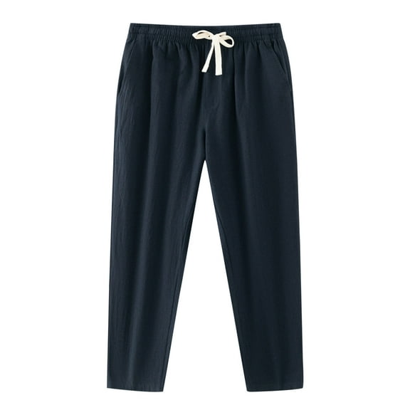 oqasdz Mens Pants Retro Low Waisted Drawstring Casual Pants with Pockets Athleisure Jogging Trousers