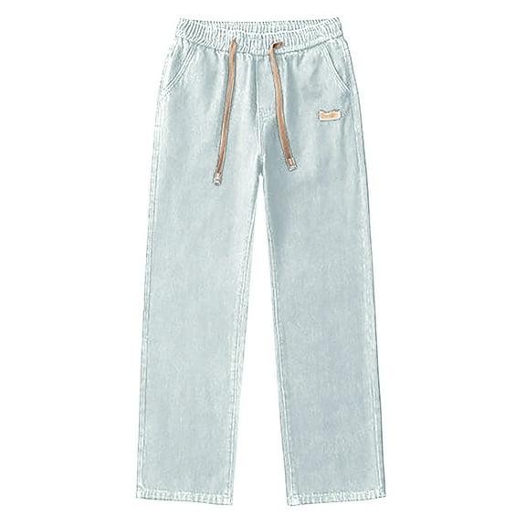 oqasdz Mens Pants Slim Fit Straight Leg Jeans Comfort Lightweight Loose Fit Trousers for Dailywear Spring Fall Fashion Casual Pants