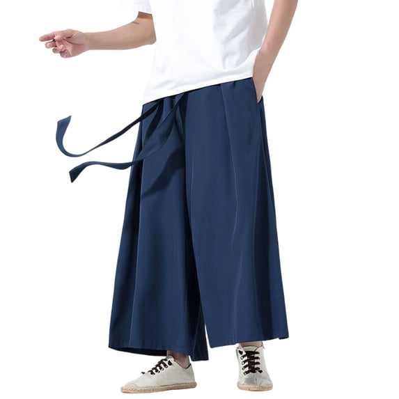 oqasdz Mens Pants Solid Color Traditional Ice Silk Elastic Waist Lightweight Everyday Wear Drawstring Outdoor Fashion Casual Comfort Soft Outwear