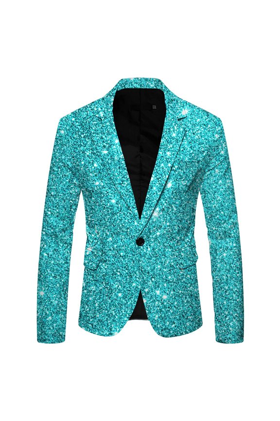 Mens Suit Jacket 3D Sequin Suit Printed Pocket Lapel Button Up Stretch Lightweight Business Wedding Party Coat Top,Size 3X