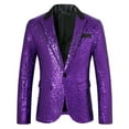 thumbnail image 1 of oqasdz Mens Suit Jacket 3D Sequin Suit Printed Pocket Lapel Button Up Stretch Lightweight Business Wedding Party Coat Top,Size L, 1 of 9