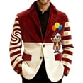 thumbnail image 1 of oqasdz Mens Suit Jacket Elegant Velvet Corduroy with Circus Clown Print Design Stretch Slim Fit Dress Coat Travel Party Business Formal, 1 of 5