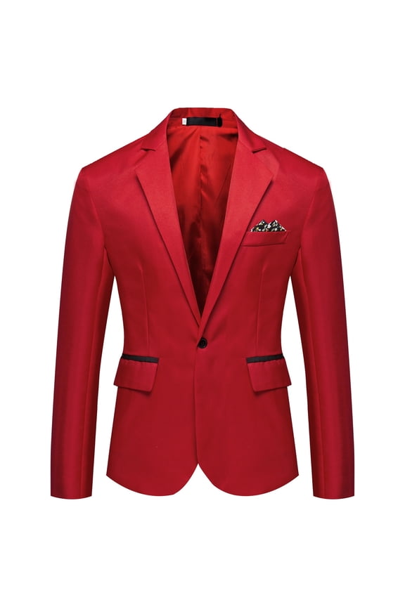 Mens Suit Jacket New Lapel Solid Color Single Casual with Slit Slim Loose Wedding Banquet formal Coat Top,Size 2X