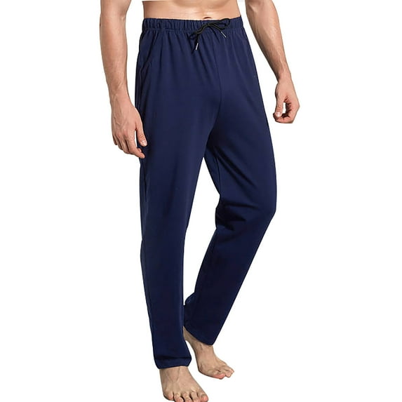 oqasdz Mens Sweatpants Joggers Open Bottom Straight Leg Casual Loose Fit Athletic Pants with Pockets Sweat Pants