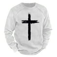 thumbnail image 1 of oqasdz Mens Sweatshirt Autumn and Winter Tops Part Printing Hoodless Long Sleeve Casual Outwear Trendy Pullover,Size L, 1 of 3