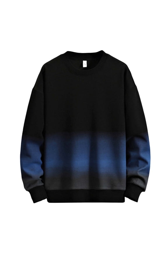 Mens Sweatshirt Loose Fit Tie Dye Printed Casual Style Long Sleeve Shirt Jacket Pullover,Size L