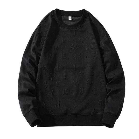 oqasdz Mens Sweatshirt Solid Colour Long Sleeve Crew Neck Casual Loose Fit Comfortable Outwear Fahsion Pullover,Size M