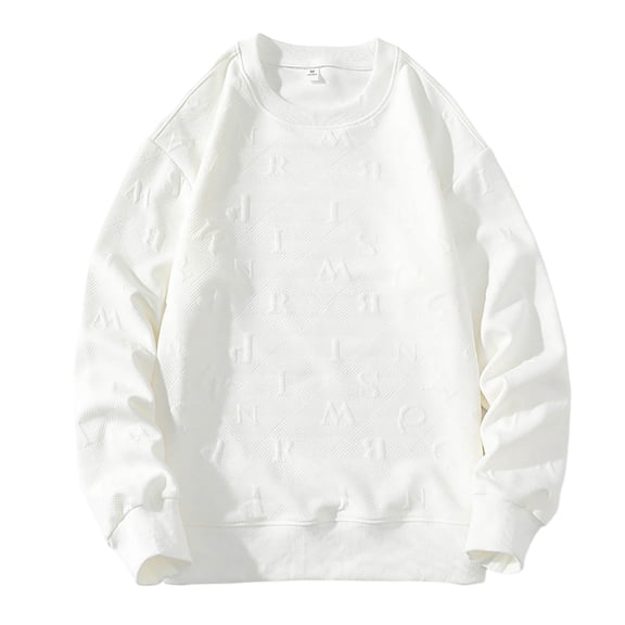 oqasdz Mens Sweatshirt Solid Colour Long Sleeve Crew Neck Casual Loose Fit Comfortable Outwear Fahsion Pullover,Size XL