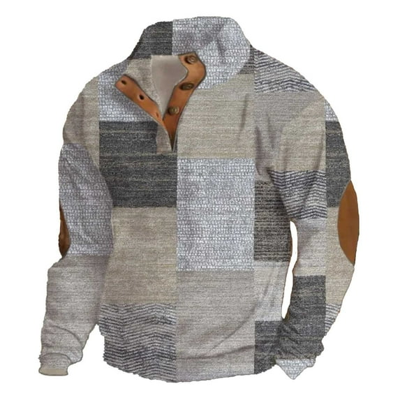 oqasdz Mens Sweatshirt Stand Up Collar Long Sleeve Thickend Warm Comfortable Loose Casual Stylish Pullover