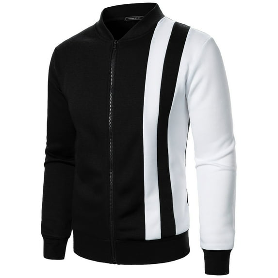 oqasdz Mens Sweatshirt Zipper Long Sleeve Patchwork Sports Active Outwear Jacket Autumn Winter Casual Fashion Pullover,Size 2X