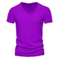 thumbnail image 1 of oqasdz Mens T Shirts Solid Color V Neck Short Sleeve Slim Fit Sports Active Outwear Dailiy Trendy Tee Top, 1 of 3
