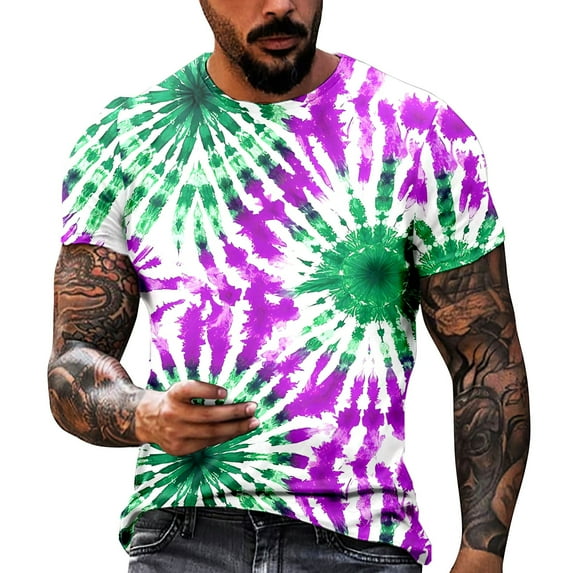 oqasdz Mens T Shirts Summer Casual Fashion Father's Day Printed Hooded Short Sleeved Tee Top