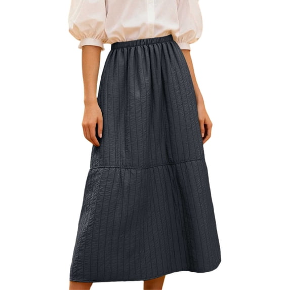 oqasdz Mid Length Skirts for Women High Waist Solid Color Stretch Versatile Midi Skirt Elegant Design Comfortable Soft Fabric Daily Wear