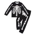 thumbnail image 1 of oqasdz Pajamas for Boys Halloween Pjs Set Long Sleeve Skeleton Pattern Toddler Kids 2 Piece Pj's Night Themed Party Homewear Casual Snug Fit Clothes Set,Black,Size 4 Y-5 Y, 1 of 7