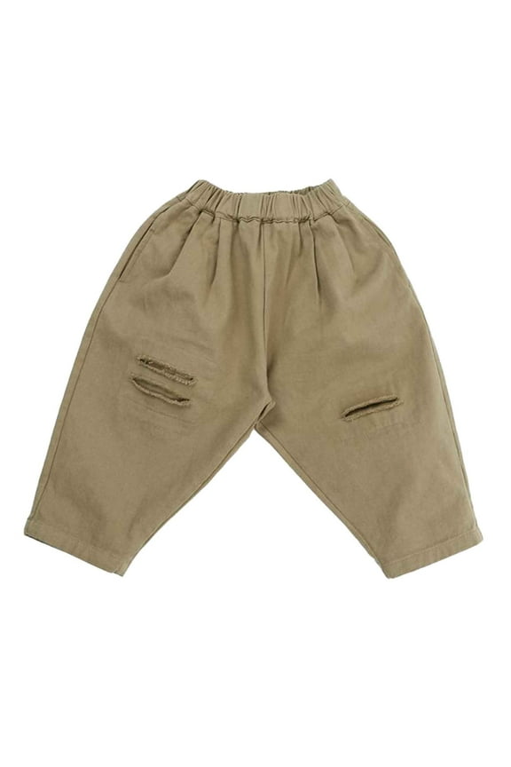 Pants for Boys Child Toddler Solid Color Hollow Out Casual Summer Holiday Outwear Trousers Size 3 Y-4 Y