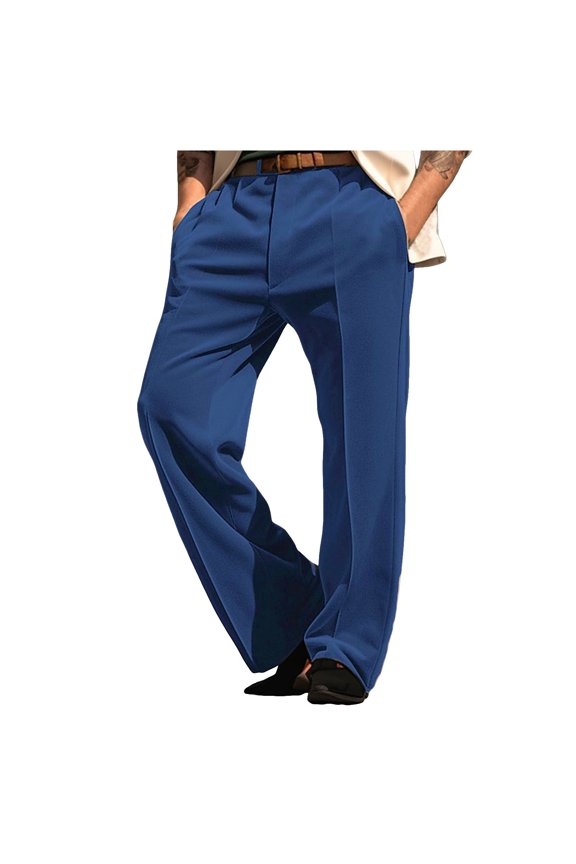 Pants for Men Elastic Waist Straight Leg Dressy Trousers Velvet with Front Pocket Grid Business Holiday Fashion Casual Y2k Streetwear