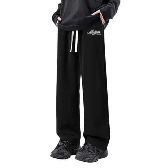 oqasdz Pants for Men Lined Relaxed Fit Straight Leg Trousers Soft Warm Winter Comfort Outdoor Daily Wear Durable Casual Pants