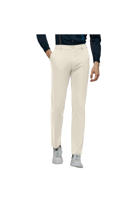 Pants for Men Solid Color Draped Casual Trousers Micro Stretch Large Size Straight Leg Trousers