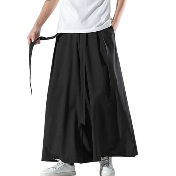 oqasdz Pants for Men Solid Color Traditional Ice Silk Elastic Waist Lightweight Everyday Wear Drawstring Outdoor Fashion Casual Loose Fit Dailywear