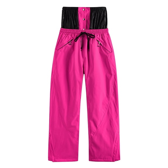 oqasdz Pants for Men Windproof Winter Outdoor Warm Thickened Double Shoulder Ski Trousers Sports Comfortable Trousers with Side Pockets