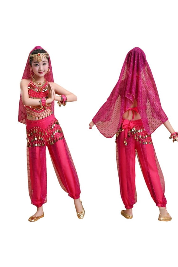 Popular Girls Outfits Set For Outdoor Stage Performances Dance Comfortable Elastic Fabric Clothes Set/13-14 Years