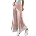 thumbnail image 1 of oqasdz Satin Skirts for Women with Allover Lace High Waist Elegant Bodycon Midi Length Flowy Draped Ladies Fashion Outdoor Streetwear, 1 of 4