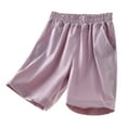 thumbnail image 1 of oqasdz Shorts for Girls Children Solid Color Loose Breathable Beach Shorts Quick Drying Casual Shorts Size 8 Y-9 Y, 1 of 5