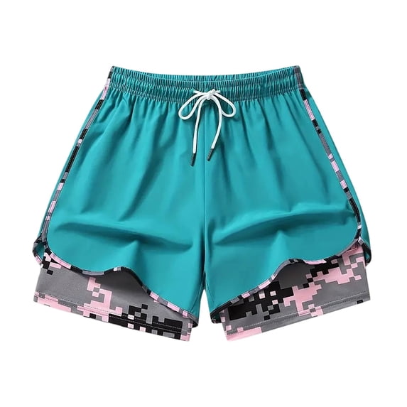 oqasdz Shorts for Women Drawstring Elastic Waisted Athletic Compression Liner Shorts with Pockets for Sports Training Summer Outdoor