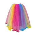 thumbnail image 1 of oqasdz Skirts for Women High Waisted Colorful Layered Mesh Asymmetrical Heam Design Casual Flowy A Line Elastic Waistband Party Wear, 1 of 4