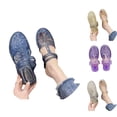 thumbnail image 1 of oqasdz Slippers for Women Summer Slip On Sandals with Hollow Toe Ring Jelly Pool Two Way Wear Versatile Openwork Sandals,Black, 1 of 7