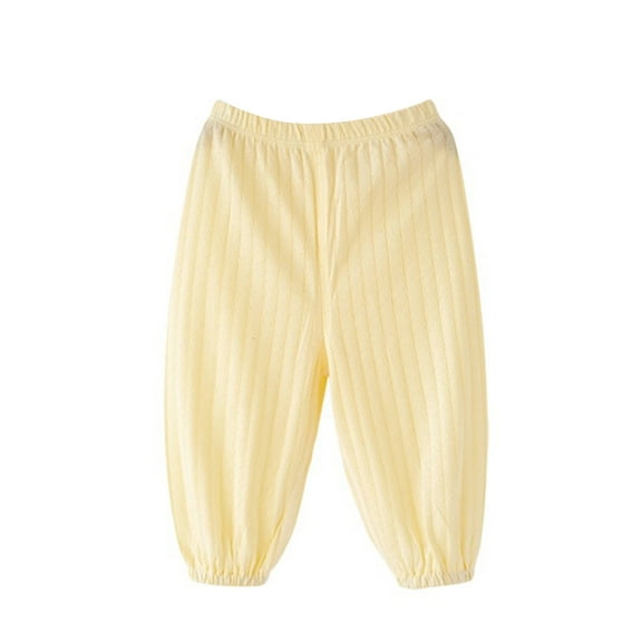 oqasdz Spring and Fall Boys and Girls Pajama Pants Plain Color Scam Loose Comfortable Elastic Waist Pants, Size 0-3 Months