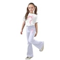 thumbnail image 1 of oqasdz Stylish Girls Casual Outfit with Bow Print and Flared Leg Pants 2 Piece for Kids and Toddler Comfy Daily Wear, 1 of 5