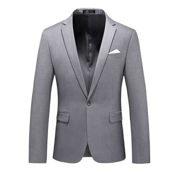 oqasdz Suit Jacket for Men One Button Long Sleeve Solid Color Business Casual Fashion Business Party Wedding Coat Top,Size M