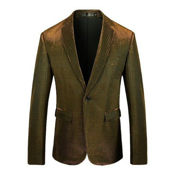 oqasdz Suit Jacket for Men Sequins Shiny Cool Slim Fit Party Stage Performance Nightclub Party Evening Coat Top,Size 5X