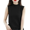 thumbnail image 1 of oqasdz Sweaters for Women Half Turtleneck Vest Sleeveless Solid Color Thermal Underwear Bottoming Shirt Fall Winter Warm Casual Comfort Soft, 1 of 6