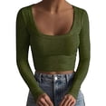 thumbnail image 1 of oqasdz Sweaters for Women High Waisted Nocollar Thin Long Sleeved Lightweight Short Sweater Shirt Fashion Streetwear Casual Comfort Soft, 1 of 4