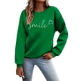 thumbnail image 1 of oqasdz Sweatshirt for Women Home Workout Long Sleeve O Neck Pullover Top with Letter Printed Holiday Durable Soft Casual Dailywear, 1 of 6