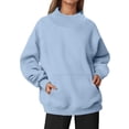 thumbnail image 1 of oqasdz Sweatshirt for Women Neck Drop Shoulder Pocket Lined Oversized Long Sleeve Pullover Brushed Thermal Versatile Casual Dailywear, 1 of 6