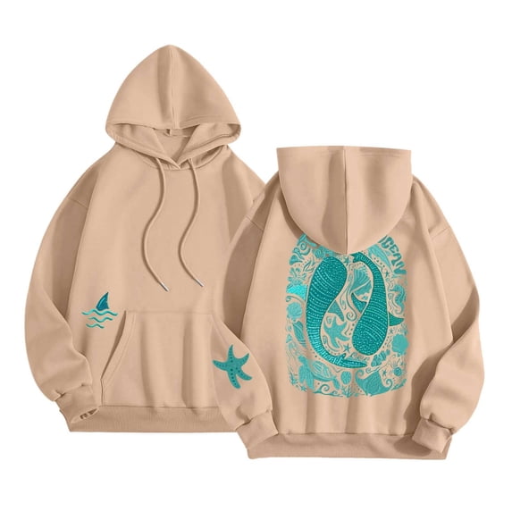 oqasdz Sweatshirt for Women Stylish Print Hoodies Long Sleeve Pullover with Pocket Streetwear Fashion Versatile Casual Outdoor