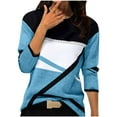 thumbnail image 1 of oqasdz Sweatshirt for Women Warm Elegant Pullover Color Matching Crew Neck Pullover Long Sleeve Knitted Comfort Cozy Casual Dailywear, 1 of 5