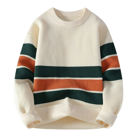 oqasdz Sweatshirts for Men Autumn Winter Crew Neck Sweater Youth Sweater Sweater Base Is Comfortable and Fashionable Pullover