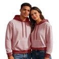 thumbnail image 1 of oqasdz Sweatshirts for Men Festival Striped Long Sleeve Hooded Pullover with Front Pocket Holiday Streetwear Comfort Cozy Casual Outdoor, 1 of 5