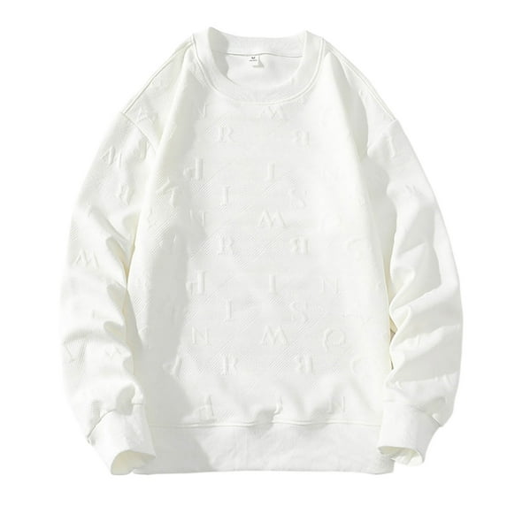 oqasdz Sweatshirts for Men Solid Colour Long Sleeve Crew Neck Casual Loose Fit Comfortable Outwear Fahsion Pullover,Size 4X