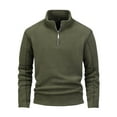 thumbnail image 1 of oqasdz Sweatshirts for Men Standing Collar Half Zip Long Sleeve Solid Color Thickend Slim Loose Work Outwear Pullover, 1 of 3