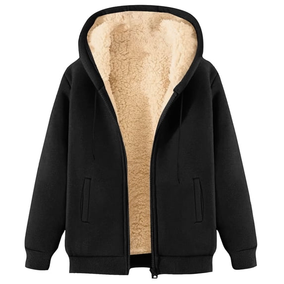 oqasdz Sweatshirts for Women Zip Up Hoodie Solid Color Warm Lined Jacket with Pocket Pullover for Sports Durable Soft Casual Outdoor