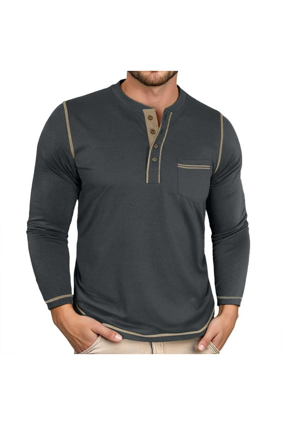 T Shirts for Man Slim Fit Casual Basic with Chest Pocket Comfortable Round Neck for Daily Wear In Fall Winter Tee Top