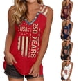 thumbnail image 1 of oqasdz Tank Tops for Women Independence Day V Neck 250Th Anniversary Usa Shirt Letter Stripes and Stars Print Loose Tank Blouse Summer Outdoor,Red,L, 1 of 4